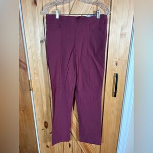 APT.9 Women's Straight Mid Rise Pull On Tummy Control Work Pants Size 10 PETITE